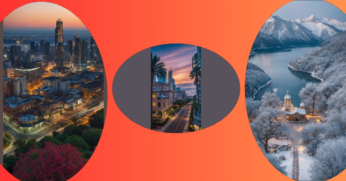 Serene Crescent Views: Capturing City Life**  
**